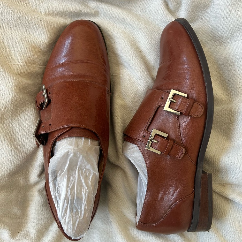 Nine West Women’s Monk Strap Brown Oxford Loafers 7M